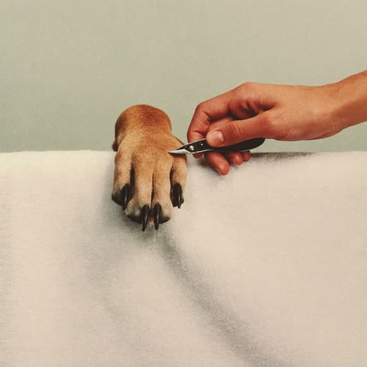 A dog's paw having its nails clipped